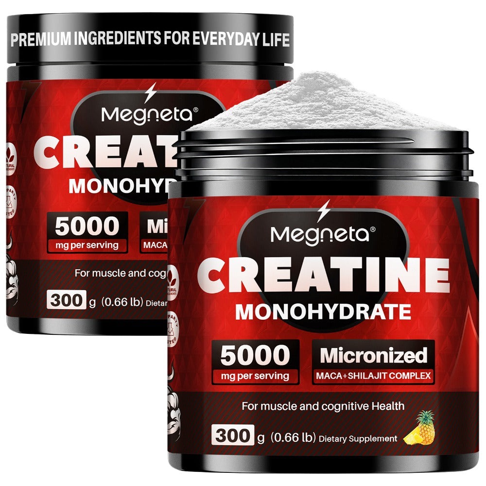 Creatine Monohydrate Powder 5000mg Per Serving - Pineapple Flavor, No Artificial Sweeteners - Strength, Power & Focus Support - 300g, 60 Servings Pre-Workout Supplement