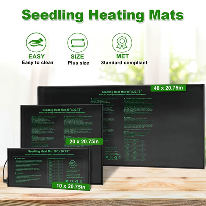Seedling Heat Mat MET Certified Waterproof | Uniform Heating for Germination Indoor Gardening Greenhouse | Hydroponic Seed Starting Warming Pad M & L Size