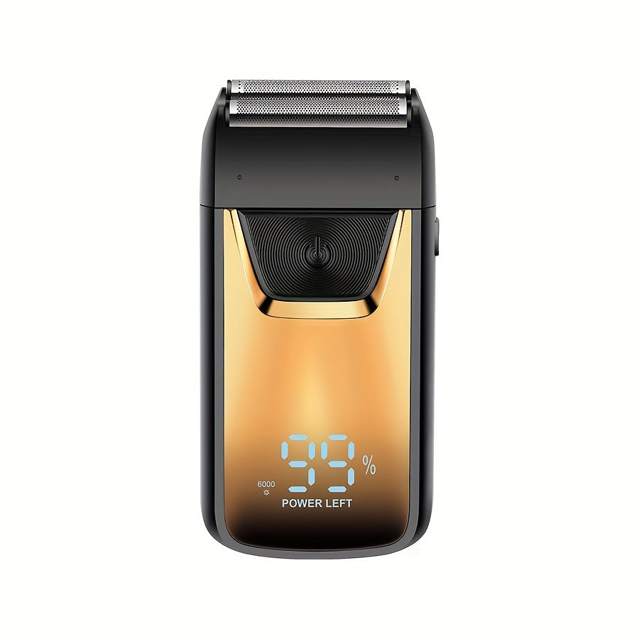 Electric Shaver Rechargeable Cordless Razor and Hair Trimmer in Gold for Face, Beard and Hair Grooming