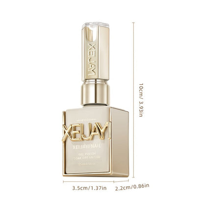 Mirror Metallic Silver Nail Art Gel in XEIJAYI Electroplating-Style Bottle with Cap-Mounted Detail Brush