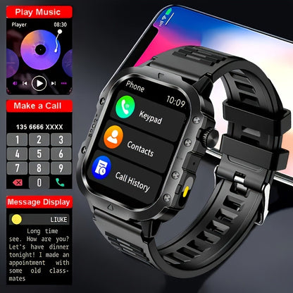Smartwatch – Brown Black Large Screen – Wireless Calling & SMS, Fitness Tracker, Remote Camera Control, USB Rechargeable – Unisex…