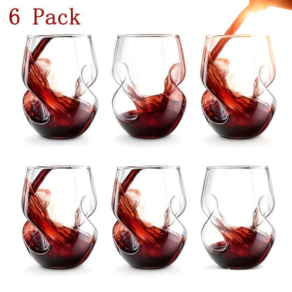 Twist Cocktail Glass Drinkware Set, 400ml Curved Cups in 2, 4 or 6-Piece Options for Home Bar and Table Service