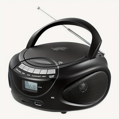 Portable CD Player Boombox with AM FM Radio Dual Stereo Speakers, Aux Input USB TF Card MP3 Player