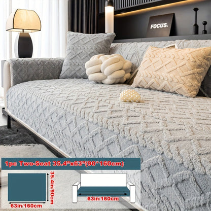 Sofa Cover Plush-Texture Modular Panels for Single to 4 Seats, Backrest, Armrest or Throw Pillow