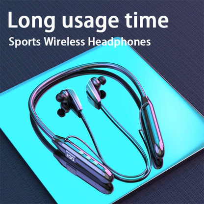 Neckband Sport Bluetooth Earphones Wireless In-Ear Flexible Neckband Extra Long Battery Life LED Display Running Gym Workout Calls Gaming Outdoor Activities Black