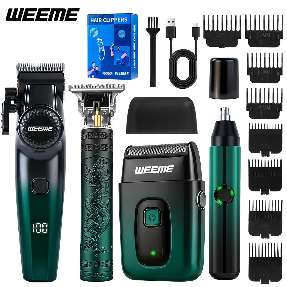 Hair Clippers & Trimmers WEEME Two- or Four-Piece Sets with USB Charging, Guide Combs and Five Source Options