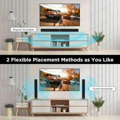2-in-1 Separable TV Soundbar with Subwoofer – Surround Home Theater Sound Bar for Smart TV, ARC, Optical & AUX Connection, DSP Technology, Infrared Remote Control, Wireless Speaker System