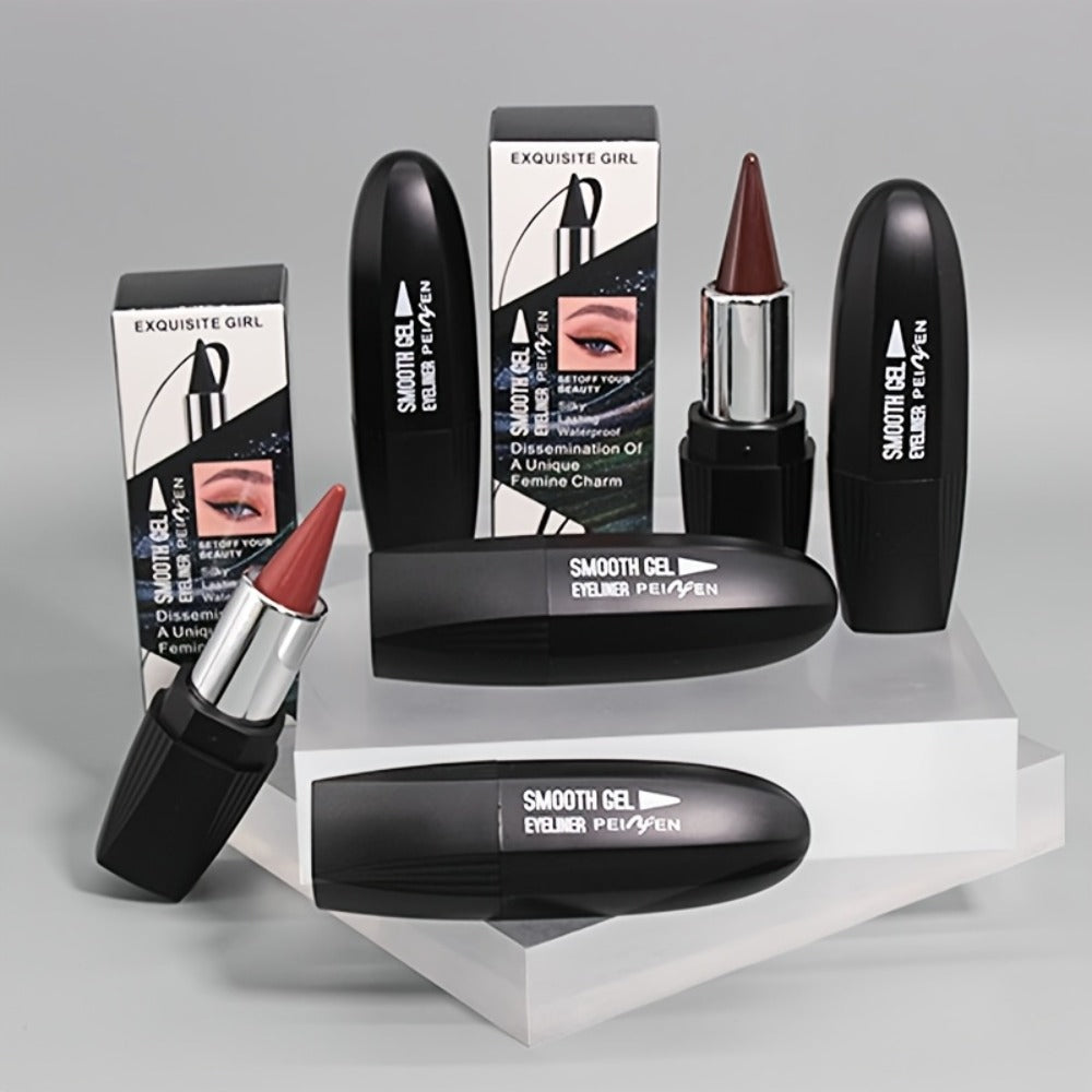 Six-Color Twist-Up Cream Liner Set for Makeup in Brown, Black and Red-Brown Shades with 3g Sticks