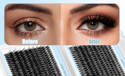 800-Piece 30D and 40D Lash Cluster Kit with Mixed 8–16mm Lengths, Bond-Seal Tube and Tweezers