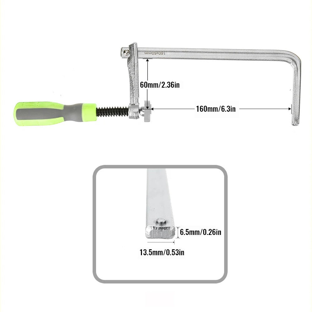 Two-Piece Track Saw Rail Clamp Set with Quick-Adjust Handles for 19 mm and 20 mm Worktable Holes