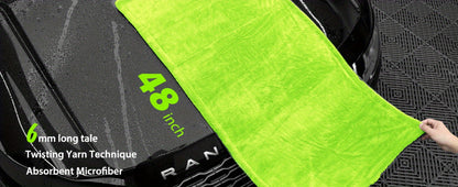 Microfiber Car Drying Towel 1400GSM – Dual-Sided Scratch-Free Twist Yarn Cloth, 48"x24" High-Absorbency Car Wash Towel