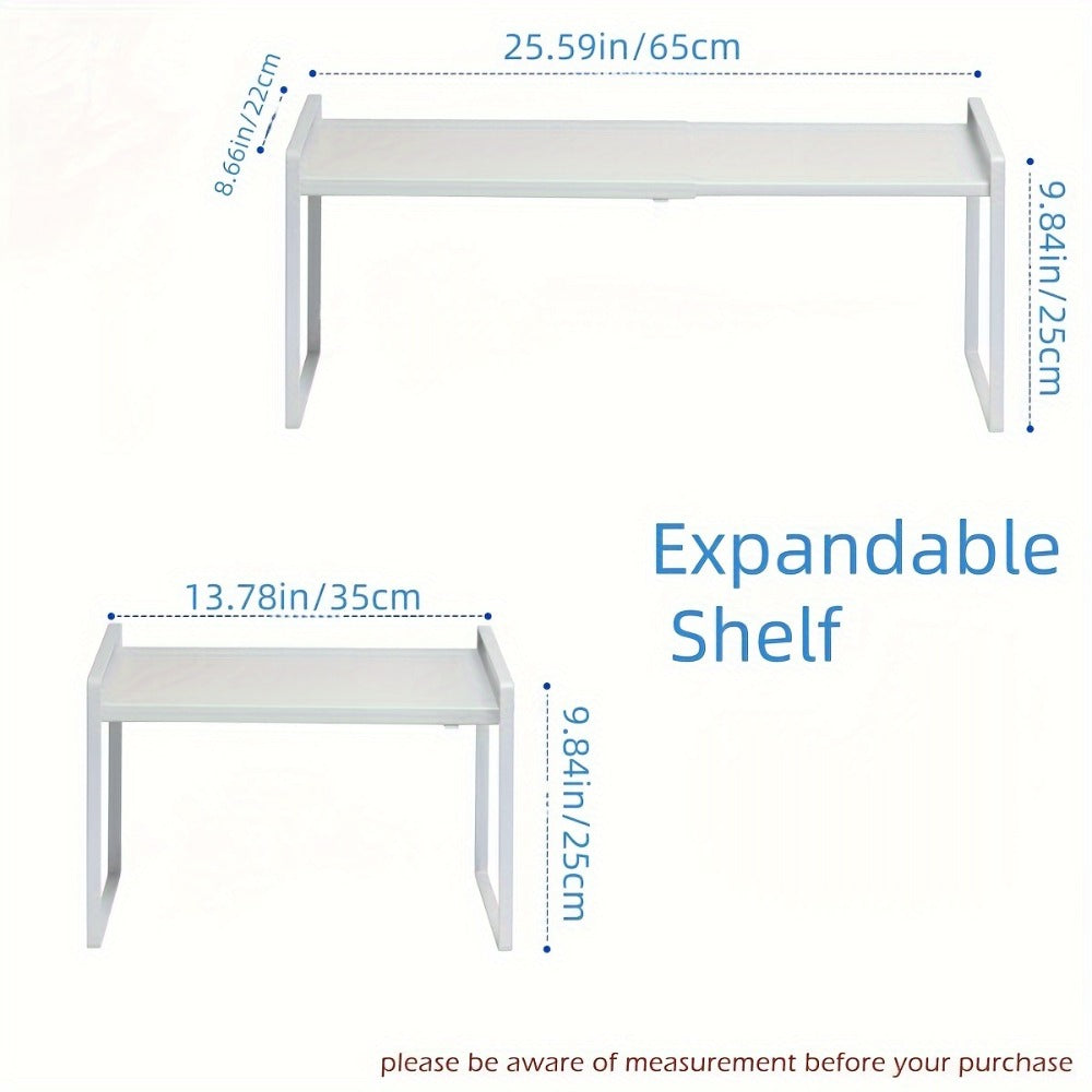 Expandable Cabinet Shelf Organizer Riser for Home Cooking, Dining and Outdoor Meals, with the Listed Configuration
