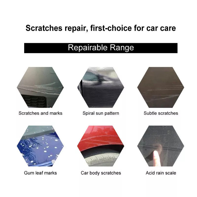 Car Scratch Repair Wax by V-Vaxy, Three 50ml Bottles with Three Sponges and Three Towels for Paint Application