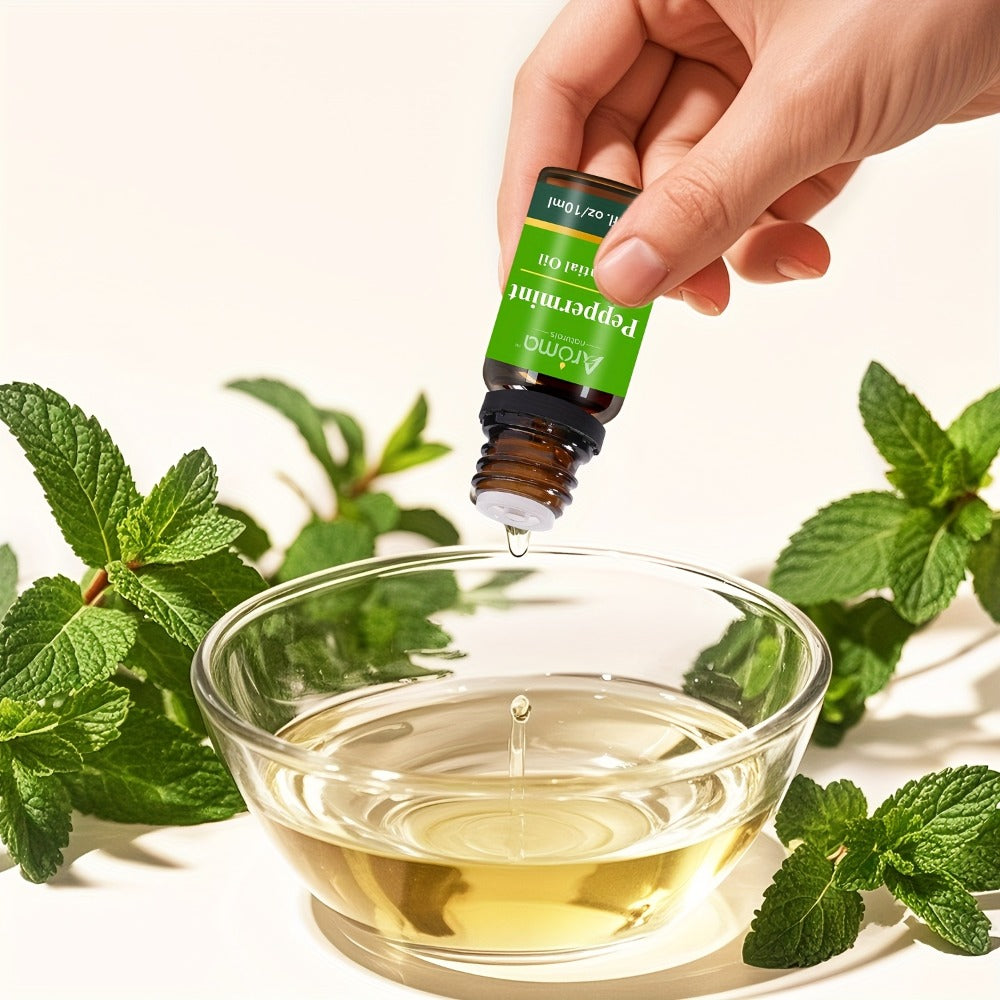 Essential Oil Peppermint 120ml or 10ml Ceramic-Stone Set for Diffuser, Candle and Car Fragrance