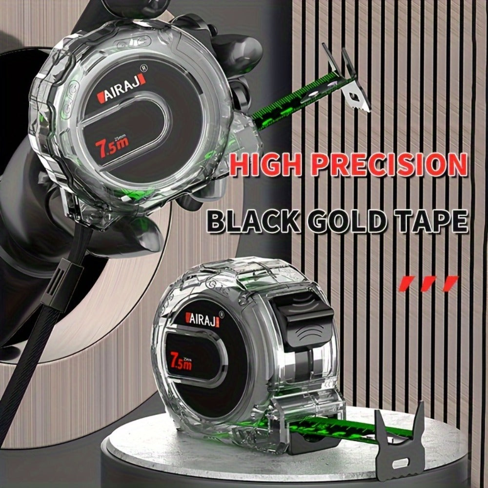 Fluorescent Metric Tape Measure with Wide Blade in 5, 7 or 10-Meter Length and 19 or 25 mm Width