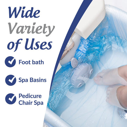 Disposable Pedicure Liners 400 Count XL 48"x48" Blue - Plastic Foot Spa Bowl Liners 9.5 Mic for Pedicure Chair Tub Nail Salon Spa, Hygienic Single-Use Foot Bath Bags, Bulk Pack