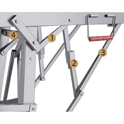 Adjustable Folding Scaffolding Work Platform, Portable Drywall Bench Step Ladder with Anti-Slip Feet & Safety Lock
