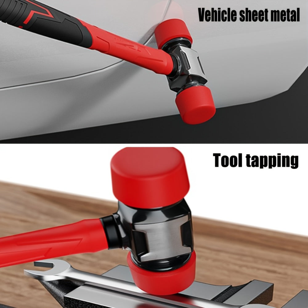Double-Head Rubber Mallet with Red Grip and A-27 mm or B-36 mm Head Options for Flooring and Craft Work