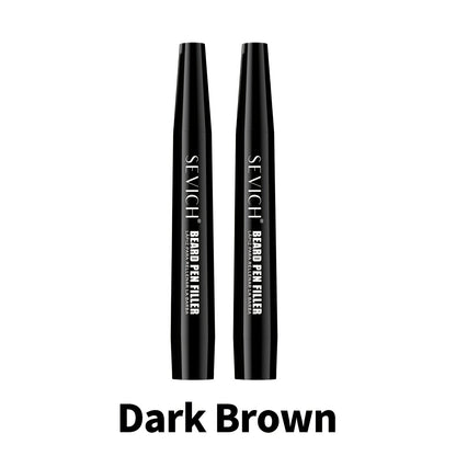 Beard Filler Pencil with Brush — Waterproof Long-Lasting Beard Pencil for Fuller Thicker Beard | Fills Sparse Patchy Beard & Mustache | Men's Grooming Tool | Black & Dark Brown | 1pc or 2pcs