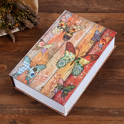 Book Safe Storage Organizer with Key Lock and Butterfly or Rose Cover for Money and Jewelry