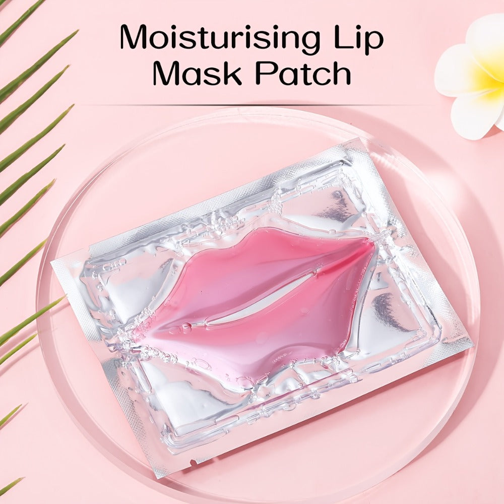 Lip Mask 50 Pcs Crystal Pink Hydrating Patches – Deep Moisturizing Lip Treatment for Dry Dull Lips, Plumping Lip Care Gift Set for Women Mothers Bulk Party Favor