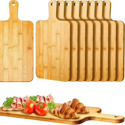 Cutting Board Acacia or Bamboo-Style Handle Boards in Five or Ten-Piece Sets, 15.7 x 7.8 Inches