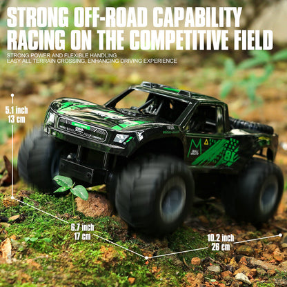 RC Monster Truck or Pickup 1:16 Scale in Five Body and Color Styles with 4WD Layout and Two Rechargeable Batteries