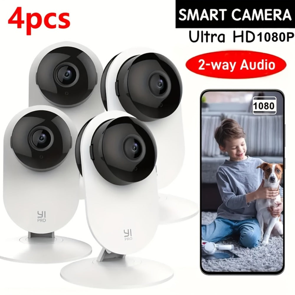 4-Pack Indoor Security Camera System 2.4G WiFi HD Color Night Vision Two-Way Audio AI Motion Detection Human & Pet Alerts Smart App Remote View Home Baby Monitor