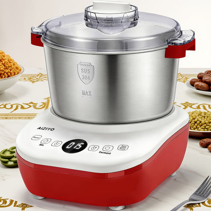 Electric Dough Maker with Ferment Function - 7Qt 250W Dough Kneading Machine, 304 Stainless Steel Bowl, Constant Temperature Fermentation, Microcomputer Timer, for Bread Pizza Pasta Roti Dumplings