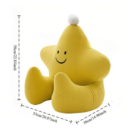 Kids Reading Pillow Star Shape with Neck Support Back Support Lumbar Support & Armrests Ergonomic Spine Protection Sit-Up Pillow for Children Reading Study Gaming on Sofa Bed Floor (Blue Green Yellow Pink)