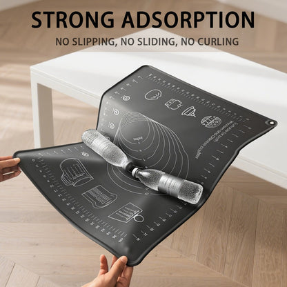 Silicone Pastry Mat Extra Thick Non-Slip Baking Mat with Measurements for Dough Rolling Pizza Cake