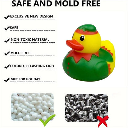 Light Up Duck Bath Toys for Toddlers – Color-Changing Floating Rubber Ducks, Sensory Water Bath Time Toys for Boys & Girls, Fun Pool Toys & Birthday Christmas Halloween Gift (Random Colors)