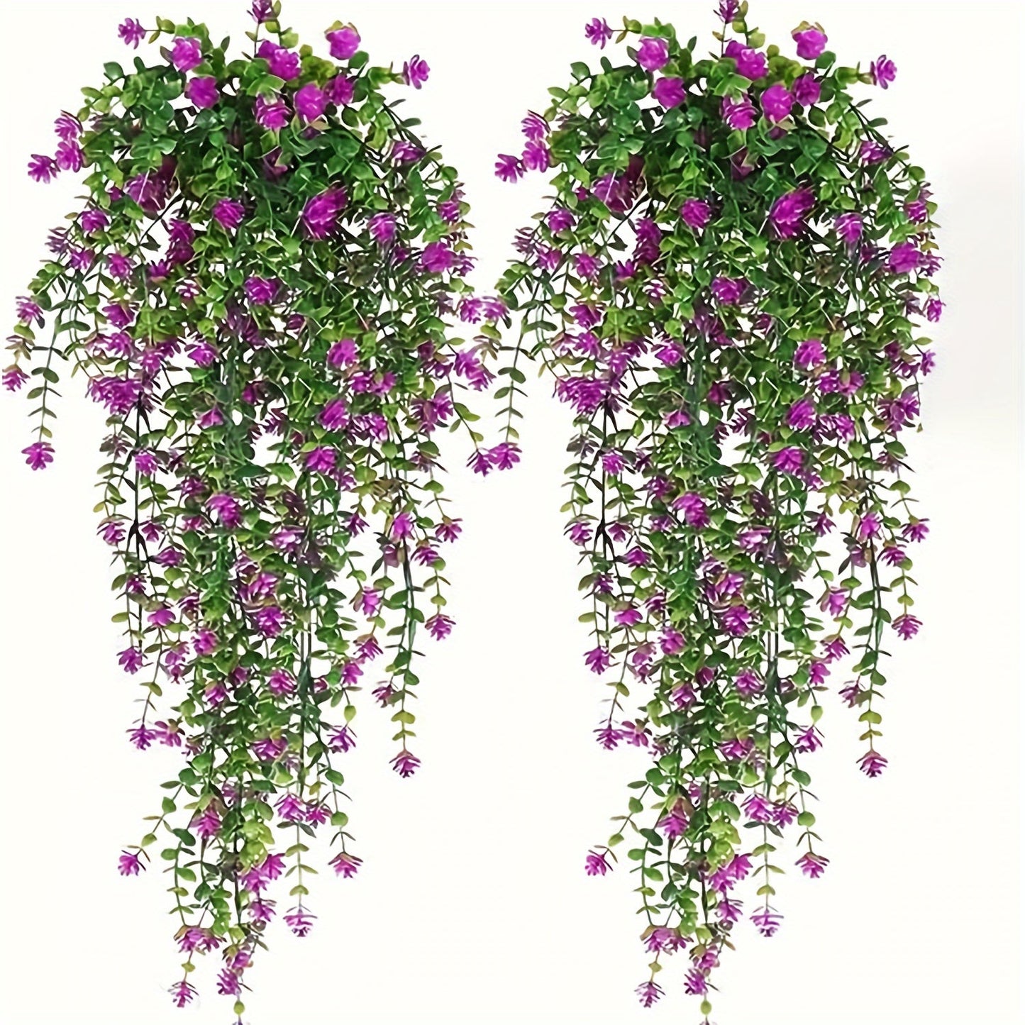 Artificial Hanging Plants UV Resistant Faux Flowers Vine Fake Ferns - 10 Bunches Indoor Outdoor Wedding Patio Balcony Home Decor