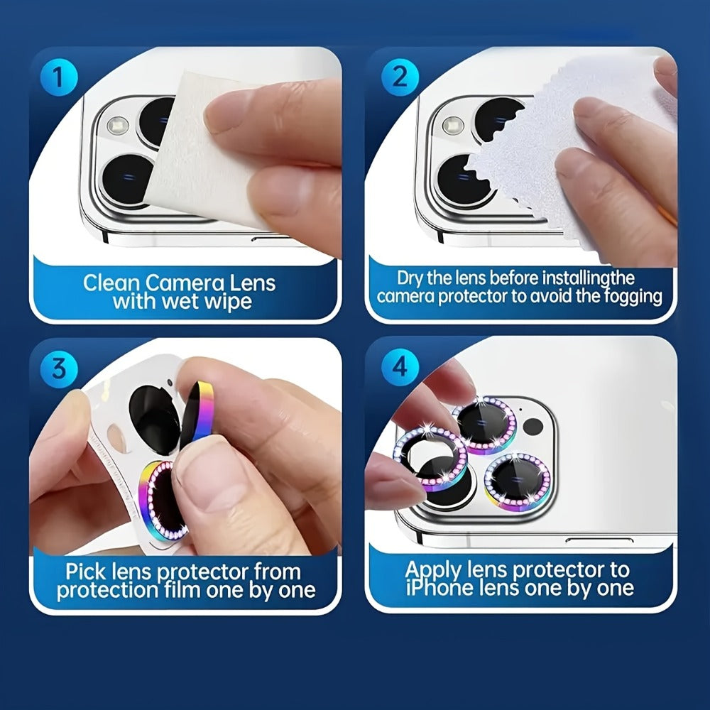 iPhone Camera Lens Protector Tempered Glass – HD Clear 99.9% Optical Clarity, Scratch Resistant, Ultra-Thin Bubble-Free Film for iPhone 16 Pro Max / 16 Pro / 15 Plus / 15 / 12 Pro / 12 / 11 Pro Max / 11 Pro