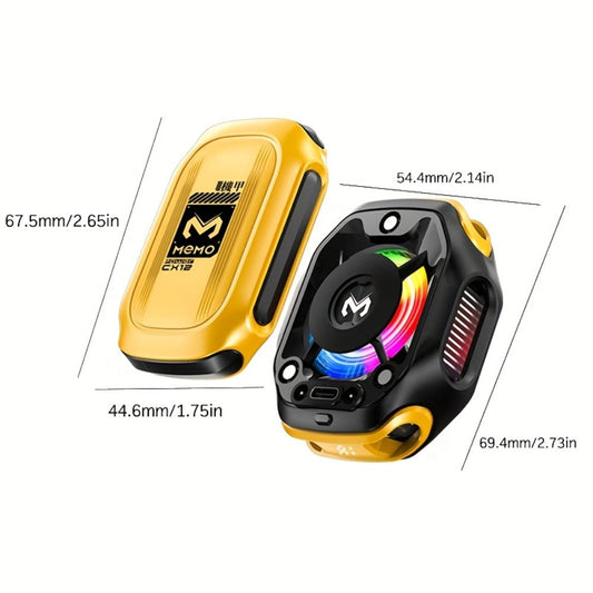Phone Cooler Magnetic Semiconductor Cooling Fan with RGB LED Temperature Display Rechargeable Battery USB Type-C for Mobile Gaming TikTok Live Streaming iPhone Android