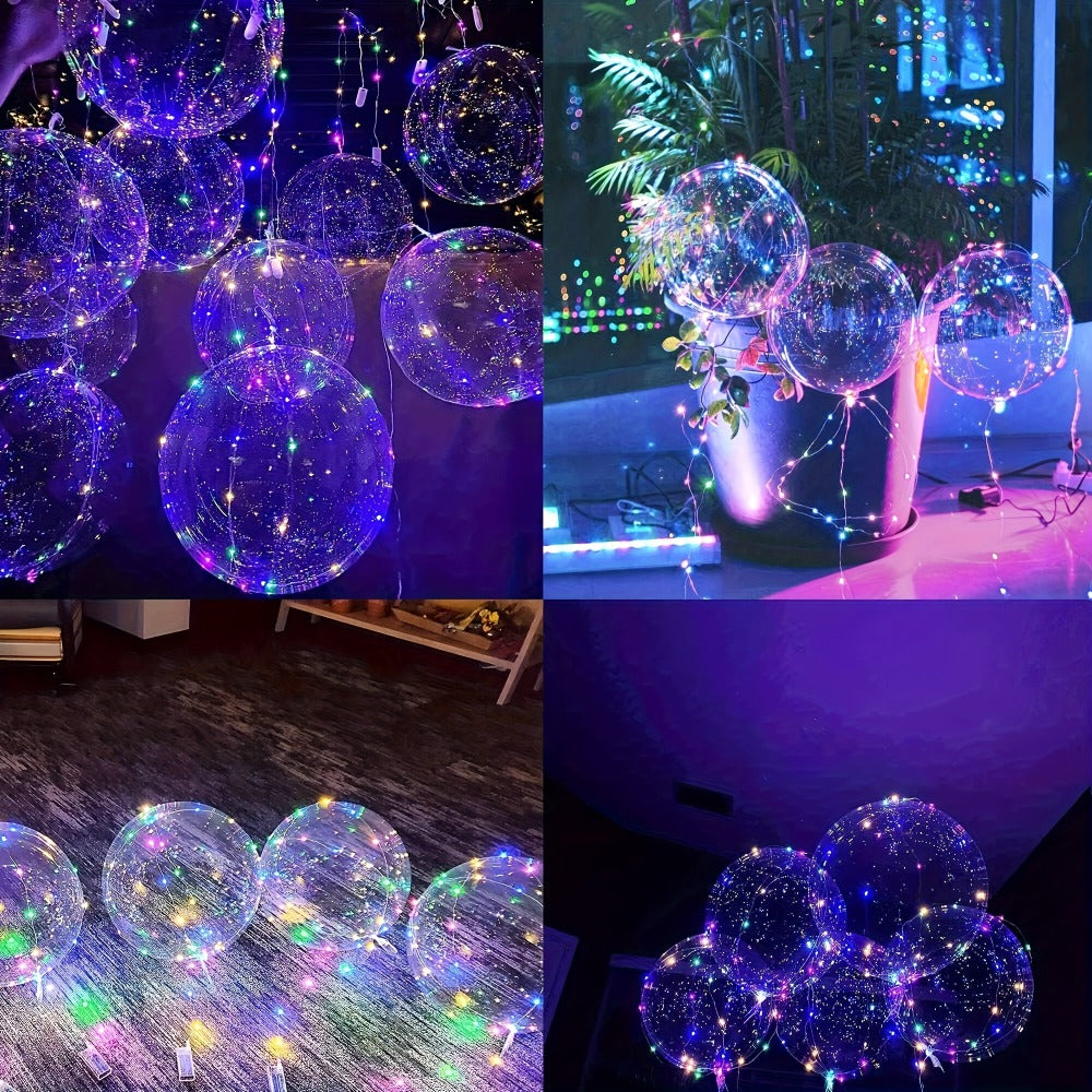 LED Light Up Bobo Balloons with LED String Lights 20pcs Party Decoration Kit – Birthday Wedding Christmas Easter Graduation Decor
