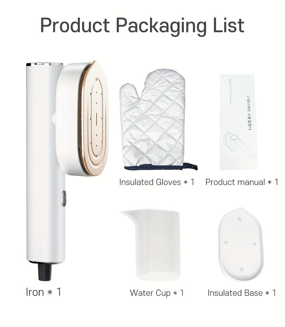 Handheld 1200W Steam Iron with 90-Degree Rotating Head in White or Aurora Purple, Plus Pictured Accessories