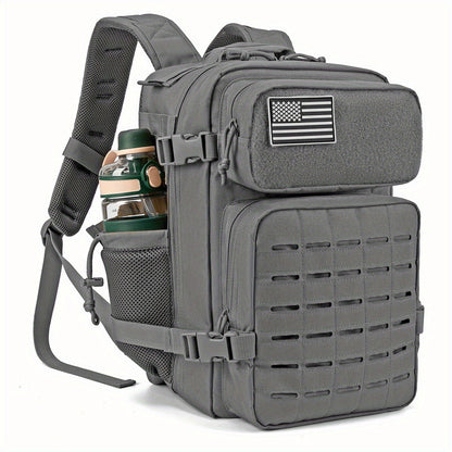 Tactical Laptop Backpack 25L MOLLE Unisex – Office & Hiking Daypack with Dual Cup Holders for Men & Women, 3-Day Bug Out Bag, Trekking & Laptop Organizer, 9 Colors: Black, Green, Pink & More