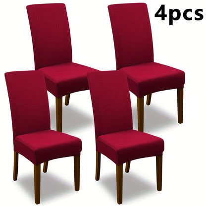 Chair Cover Set of 4 or 6 Stretch Jacquard Dining Slipcovers in Nine Available Color Choices