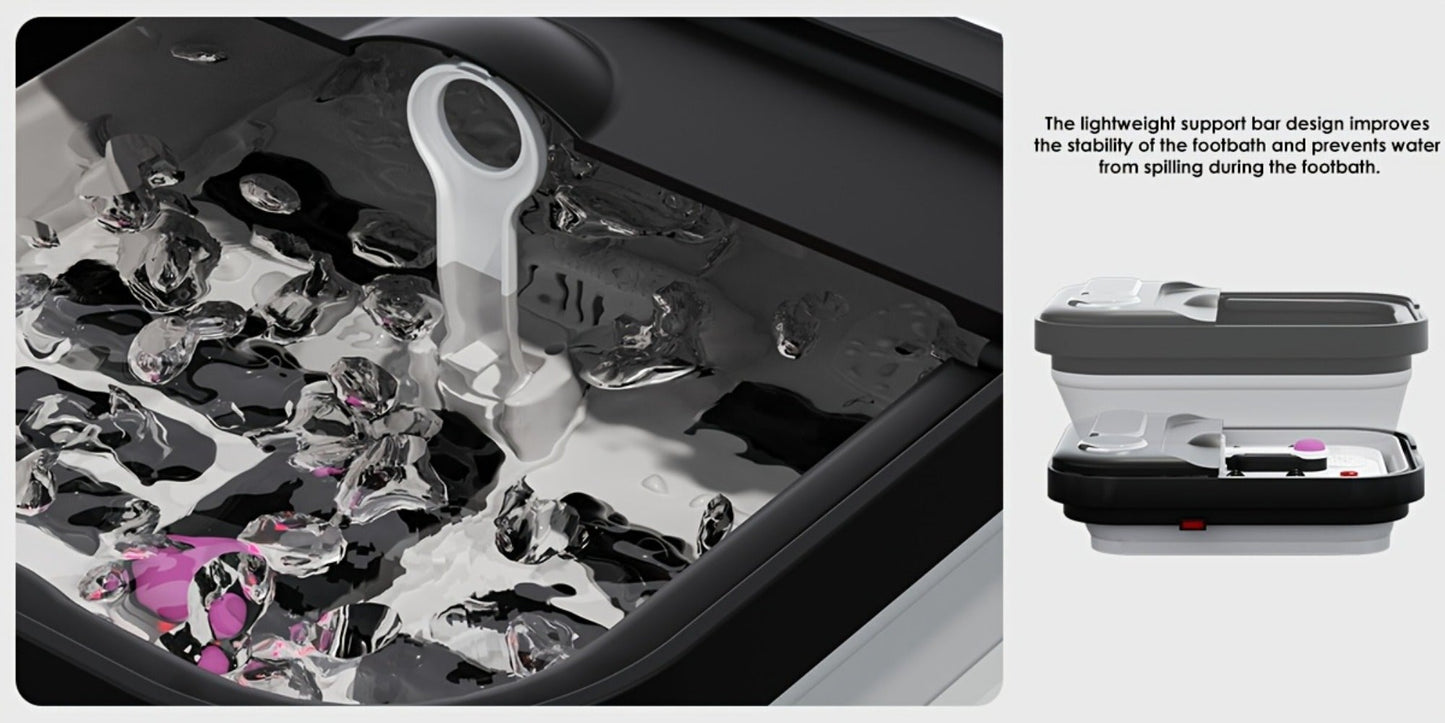 Collapsible Foot Spa with Heater, Temperature Control, Bubbles, Six Rollers and Two Color Options
