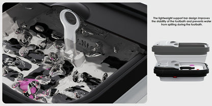 Collapsible Foot Spa with Heater, Temperature Control, Bubbles, Six Rollers and Two Color Options