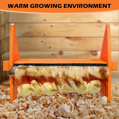 Chick Brooder Plate with Adjustable Height for Up to 10 Chicks | Poultry Warmer for Ducklings, Turkeys, Goslings & Quail – Low-Voltage 120V, Durable Plastic, Orange or Yellow