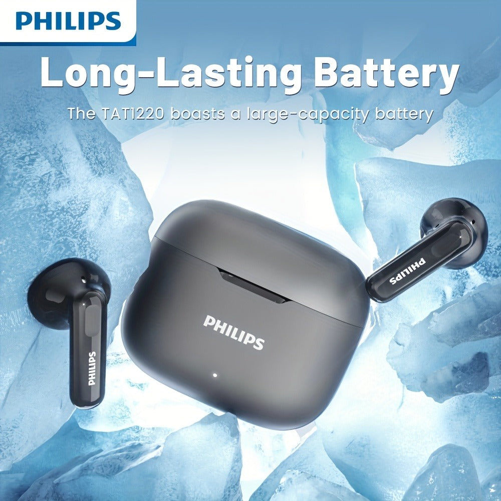 Wireless Earbuds Philips TAT1220 Bluetooth 6.0 with ANC, 360° Sound, Touch and Type-C in Two Colors