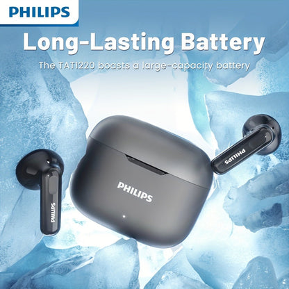 Wireless Earbuds Philips TAT1220 Bluetooth 6.0 with ANC, 360° Sound, Touch and Type-C in Two Colors