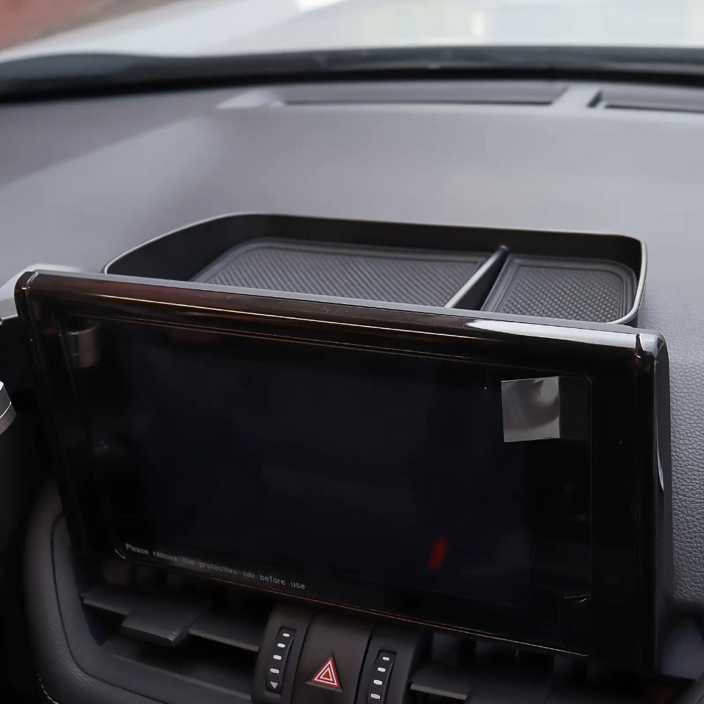 Car Dashboard Non-Slip Tray Organizer - Rubber Base Open Front Holder for Phone Keys Coins Cards, Universal Anti-Slip Car Dash Storage Tray