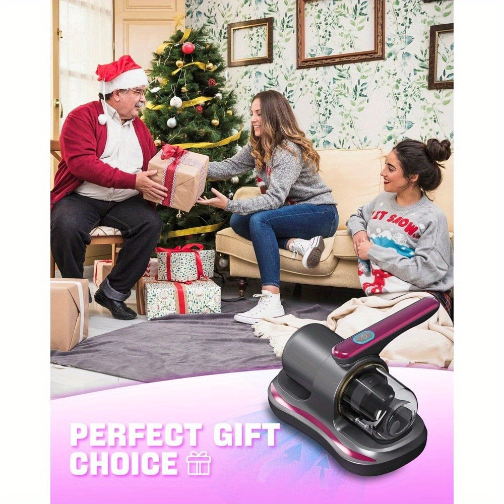Cordless Mattress Vacuum Cleaner with 4500Pa Label, Two-Speed Control, Clear Dust Cup and Purple Trim