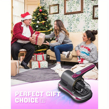 Cordless Mattress Vacuum Cleaner with 4500Pa Label, Two-Speed Control, Clear Dust Cup and Purple Trim
