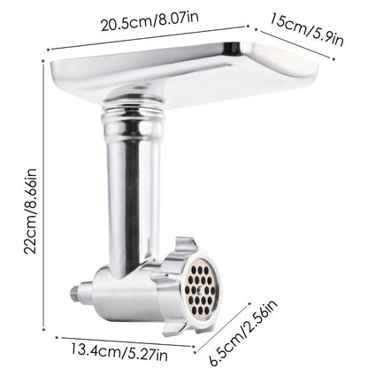 Metal Meat Grinder Attachment for KitchenAid Stand Mixers with 4 Grinding Plates 4 Blades for Home Cooking, Dining and Outdoor Meals
