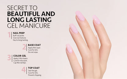 Gel Nail Polish MISS MISIDY in 16ml Baby Pink with Self-Leveling Finish and UV/LED Cure for Manicures