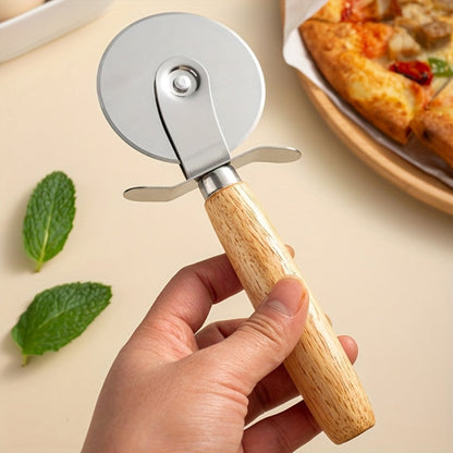 Pizza Wheel Cutter Stainless Steel with Wooden Handle Sharp Pizza Slicer Easy Grip Durable Roller for Pizza Biscuits Noodles Pastry Kitchen Gadget 1pc 2pcs